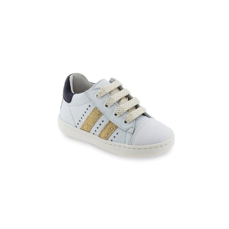Sneaker Stripes CL-9773 - weiß / gold / navy