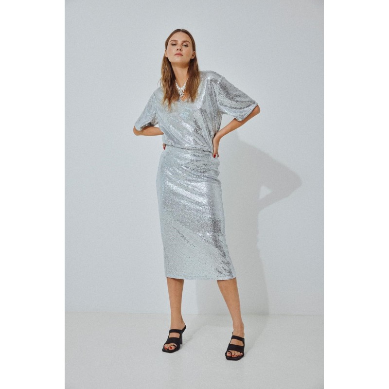 Visala Sequins Skirt - Silver