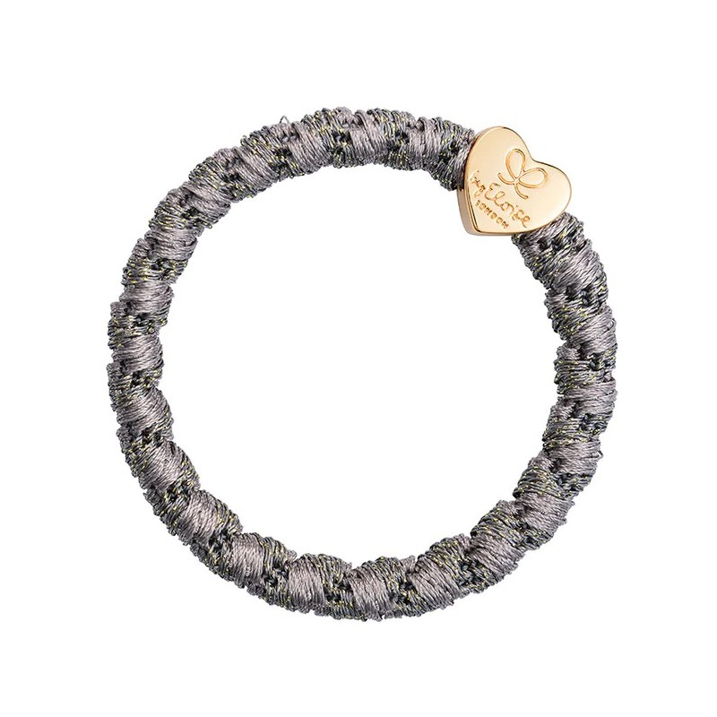 Haarband Gold Heart - Pebble grey